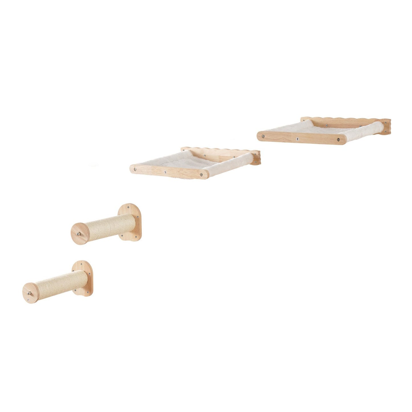VEVOR Wall-Mounted Cat Shelves with Jumping Posts & Hammocks – Holds Up to 40 lbs
