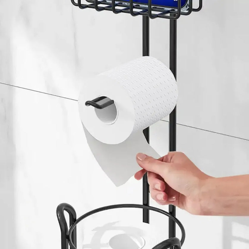Bathroom Toilet Paper Stand with Shelf – Freestanding Design & Extra Storage