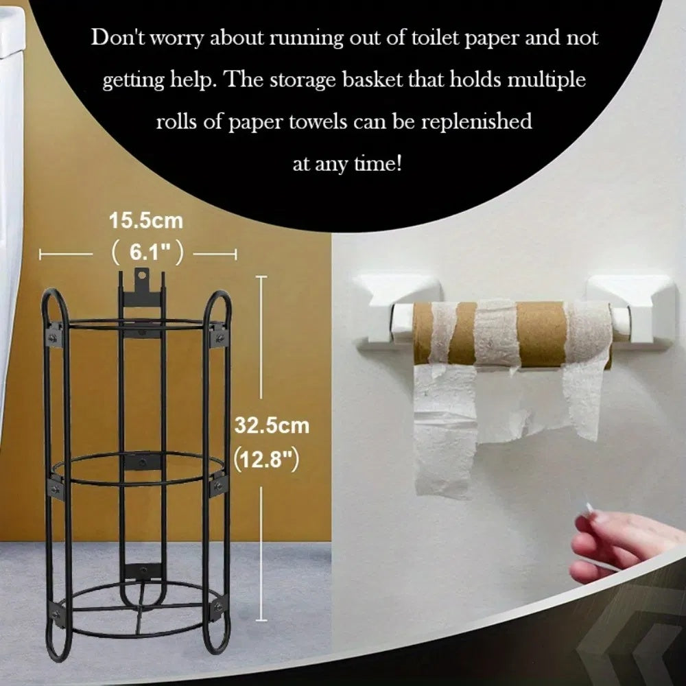 Bathroom Toilet Paper Stand with Shelf – Freestanding Design & Extra Storage
