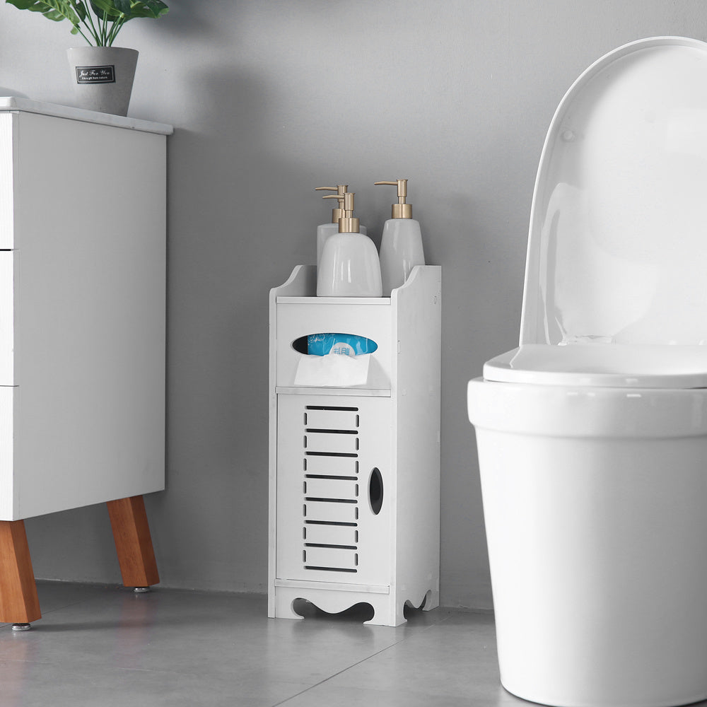 White Bathroom Cabinet with Flip Cover