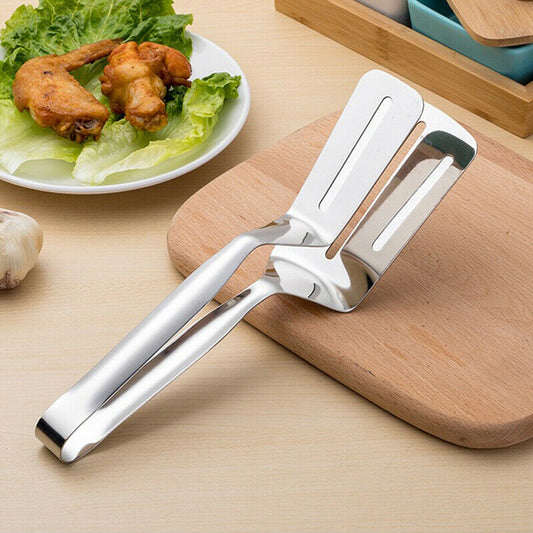 Stainless Steel Steak & BBQ Tongs – Food, Bread, and Meat Clamp for Kitchen Cooking