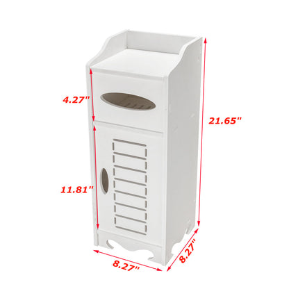 White Bathroom Cabinet with Flip Cover