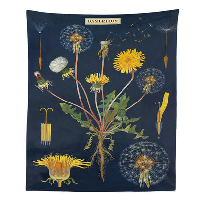Boho Botanical Wildflower Wall Tapestry – Hippie Saguaro Flower Carpet for Psychedelic INS Home Décor