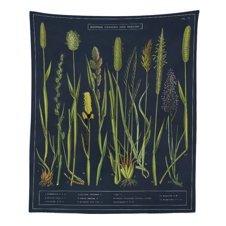 Boho Botanical Wildflower Wall Tapestry – Hippie Saguaro Flower Carpet for Psychedelic INS Home Décor