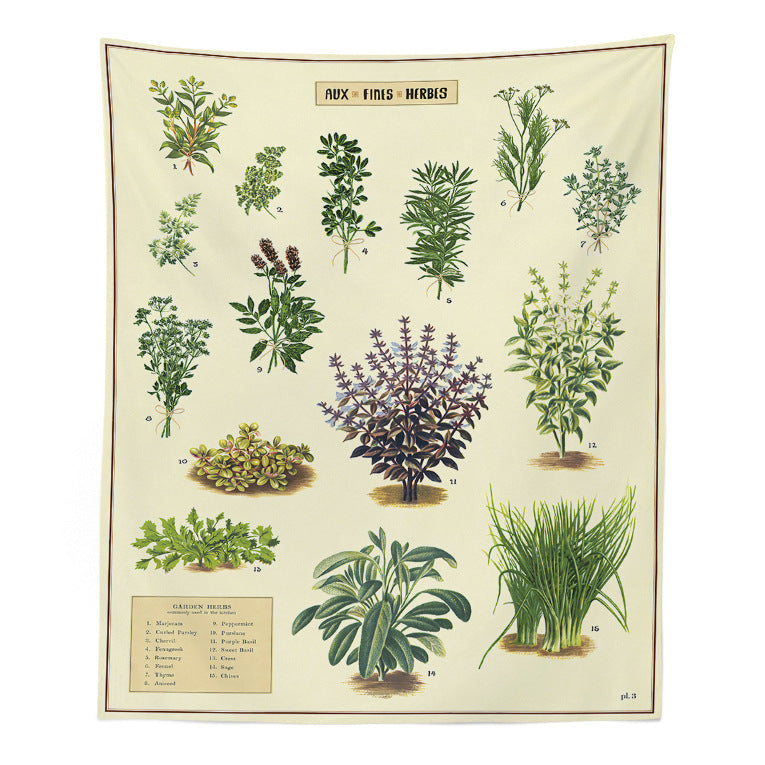 Boho Botanical Wildflower Wall Tapestry – Hippie Saguaro Flower Carpet for Psychedelic INS Home Décor