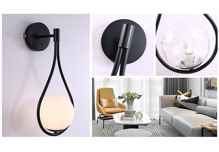 Nordic LED Wall Lamp – Golden Bedside Light for Modern Home Décor