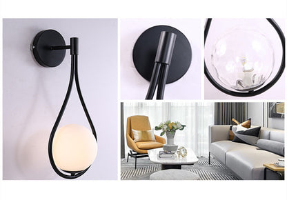 Nordic LED Wall Lamp – Golden Bedside Light for Modern Home Décor