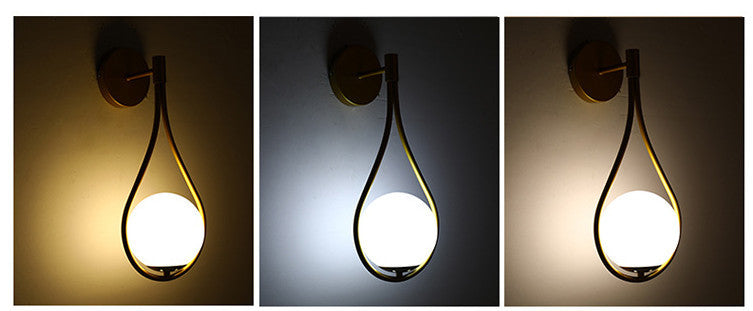 Nordic LED Wall Lamp – Golden Bedside Light for Modern Home Décor