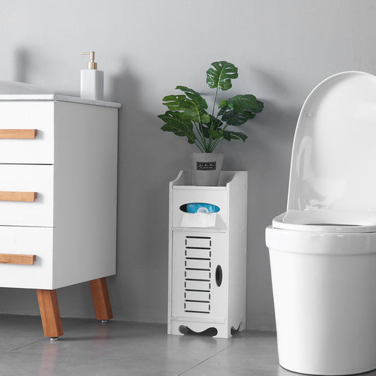 White Bathroom Cabinet with Flip Cover