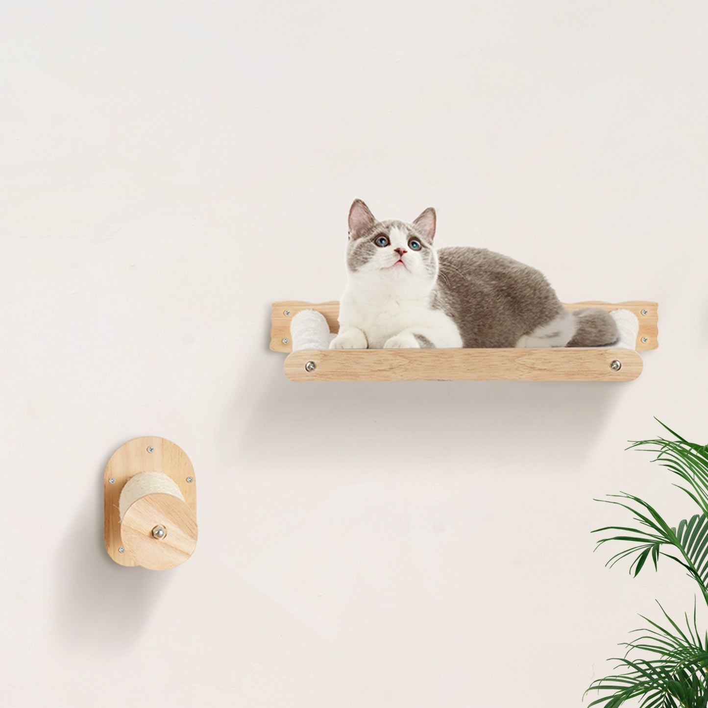 VEVOR Wall-Mounted Cat Shelves with Jumping Posts & Hammocks – Holds Up to 40 lbs