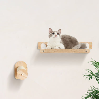 VEVOR Wall-Mounted Cat Shelves with Jumping Posts & Hammocks – Holds Up to 40 lbs