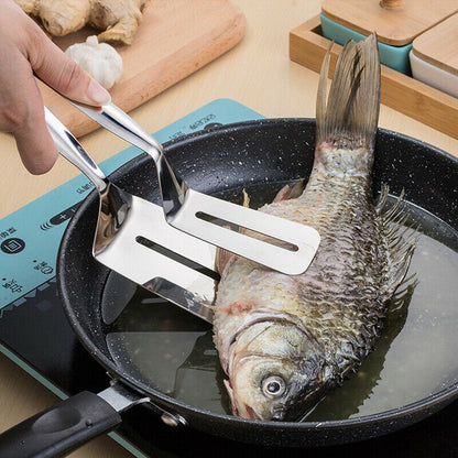 Stainless Steel Steak & BBQ Tongs – Food, Bread, and Meat Clamp for Kitchen Cooking