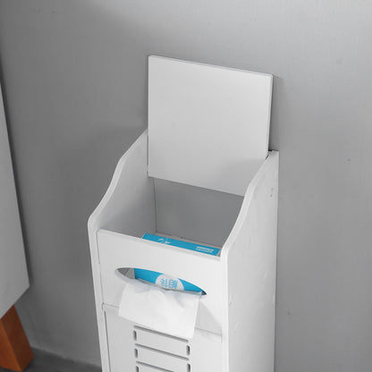 White Bathroom Cabinet with Flip Cover