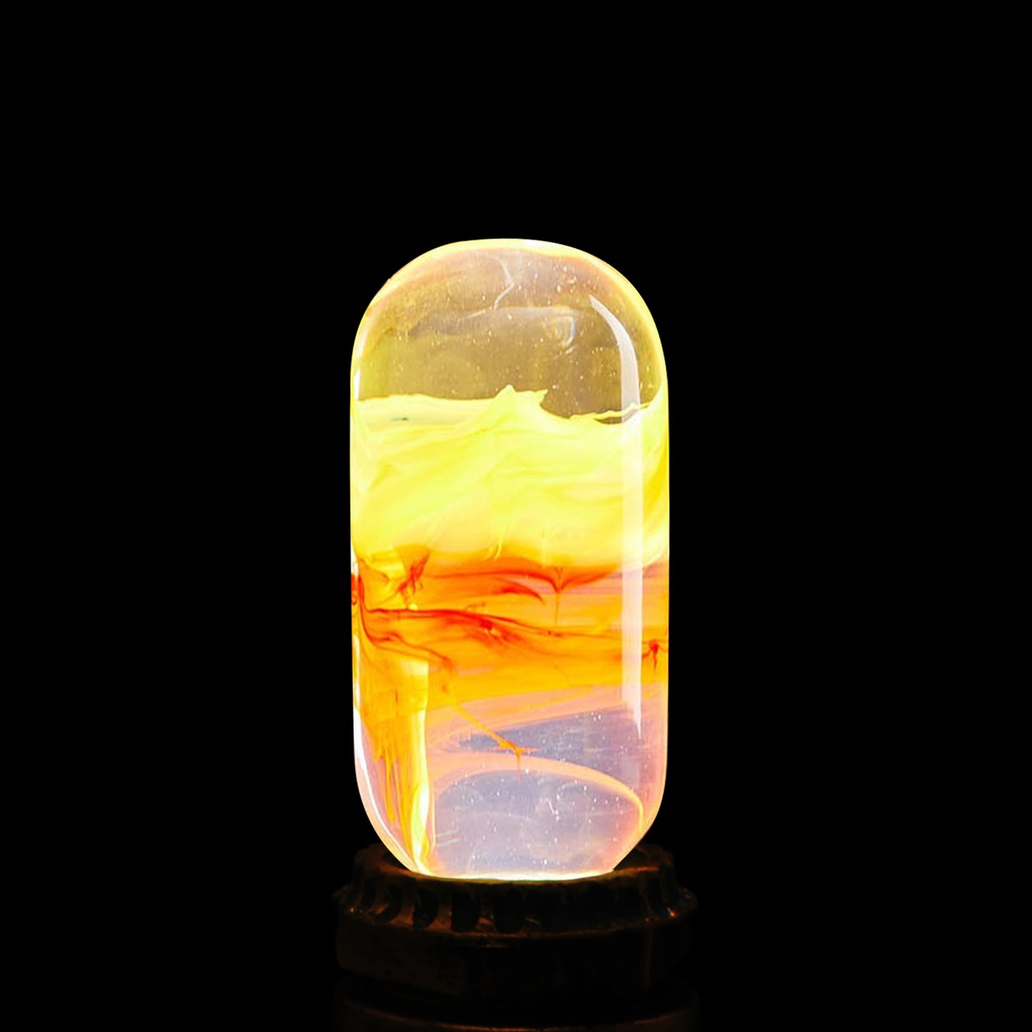 EP LIGHT Flame LED Bulb Table Lamp – Vintage Wooden Desk Lamp for Living Room & Bedroom