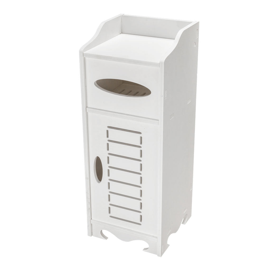 White Bathroom Cabinet with Flip Cover