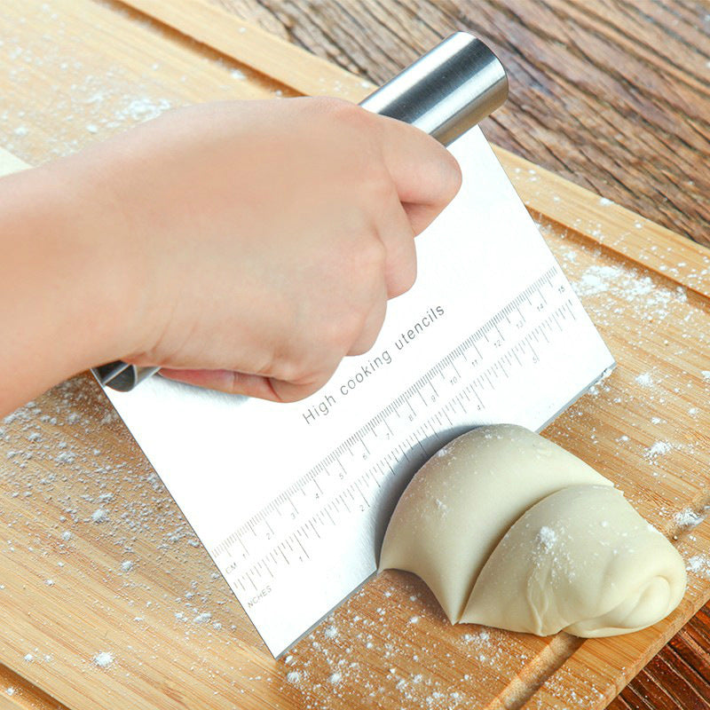 Dough Cutter and Scraper with Measurement Scale – Kitchen Baking Accessory