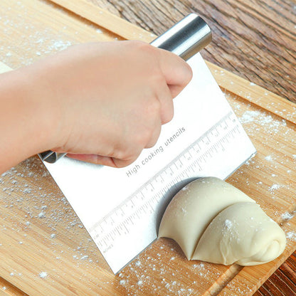 Dough Cutter and Scraper with Measurement Scale – Kitchen Baking Accessory