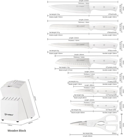 High Carbon Stainless Steel Kitchen Knife Set – Ultra-Sharp Snow Pattern Blades