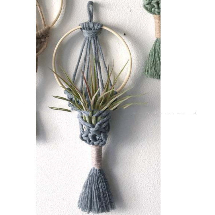 Air Green Flower Basket Mini Wall Tapestry