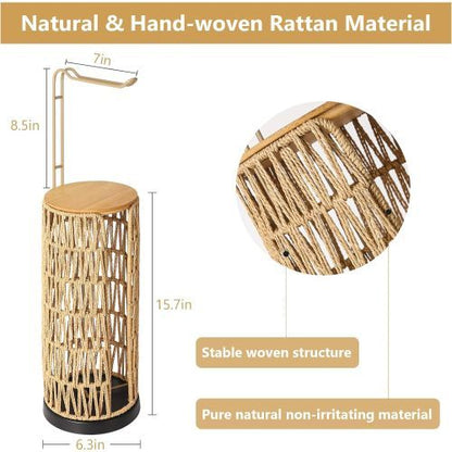 Independent Toilet Paper Stand with Extra Storage Space