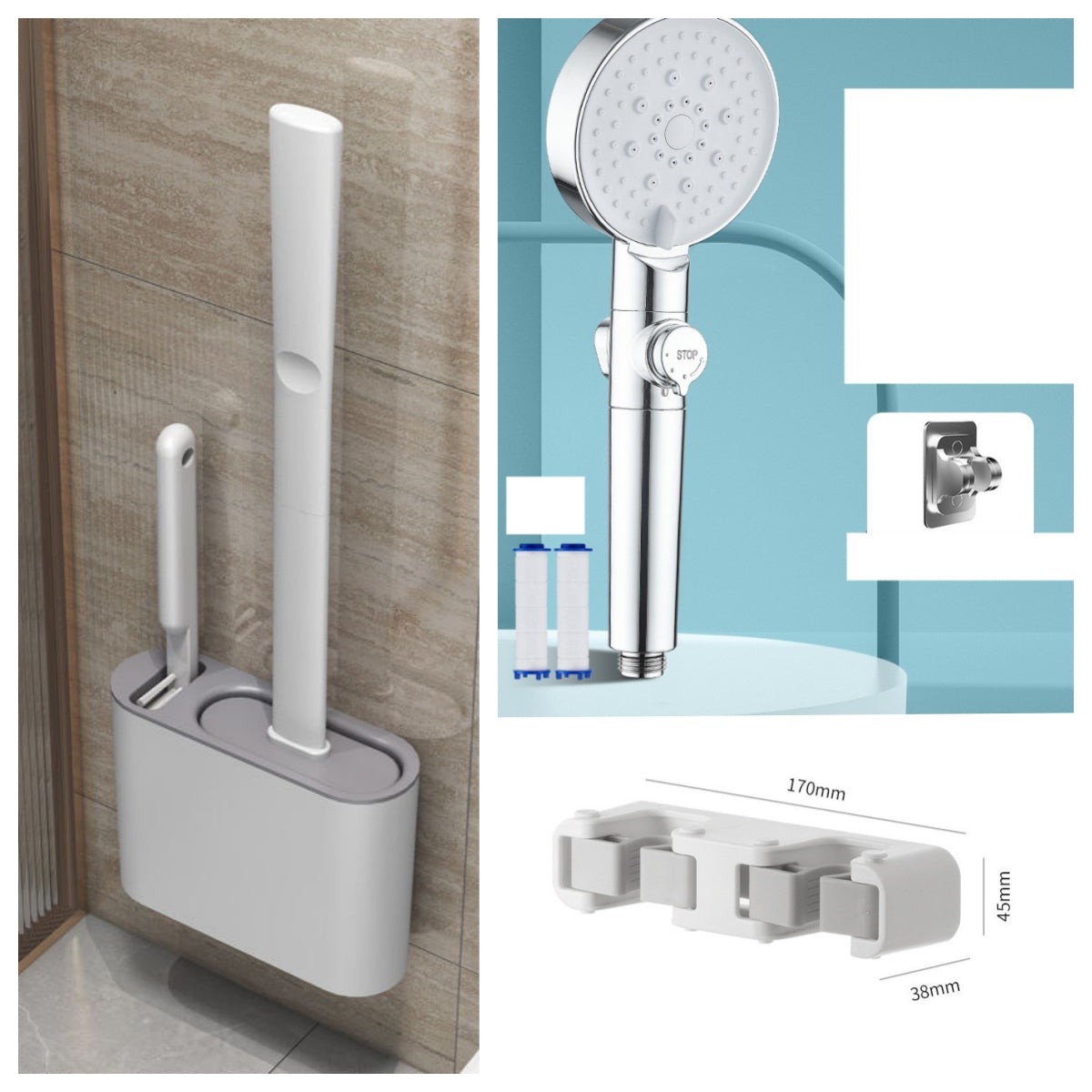 High-Pressure Shower Head Set – Booster Nozzle for Powerful Bathing