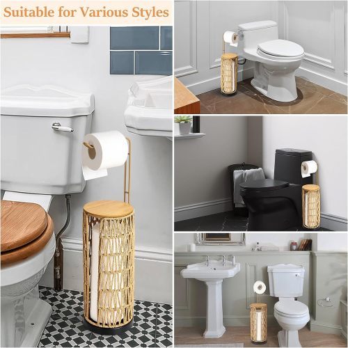 Independent Toilet Paper Stand with Extra Storage Space