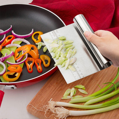 Dough Cutter and Scraper with Measurement Scale – Kitchen Baking Accessory