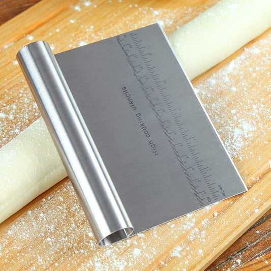 Dough Cutter and Scraper with Measurement Scale – Kitchen Baking Accessory