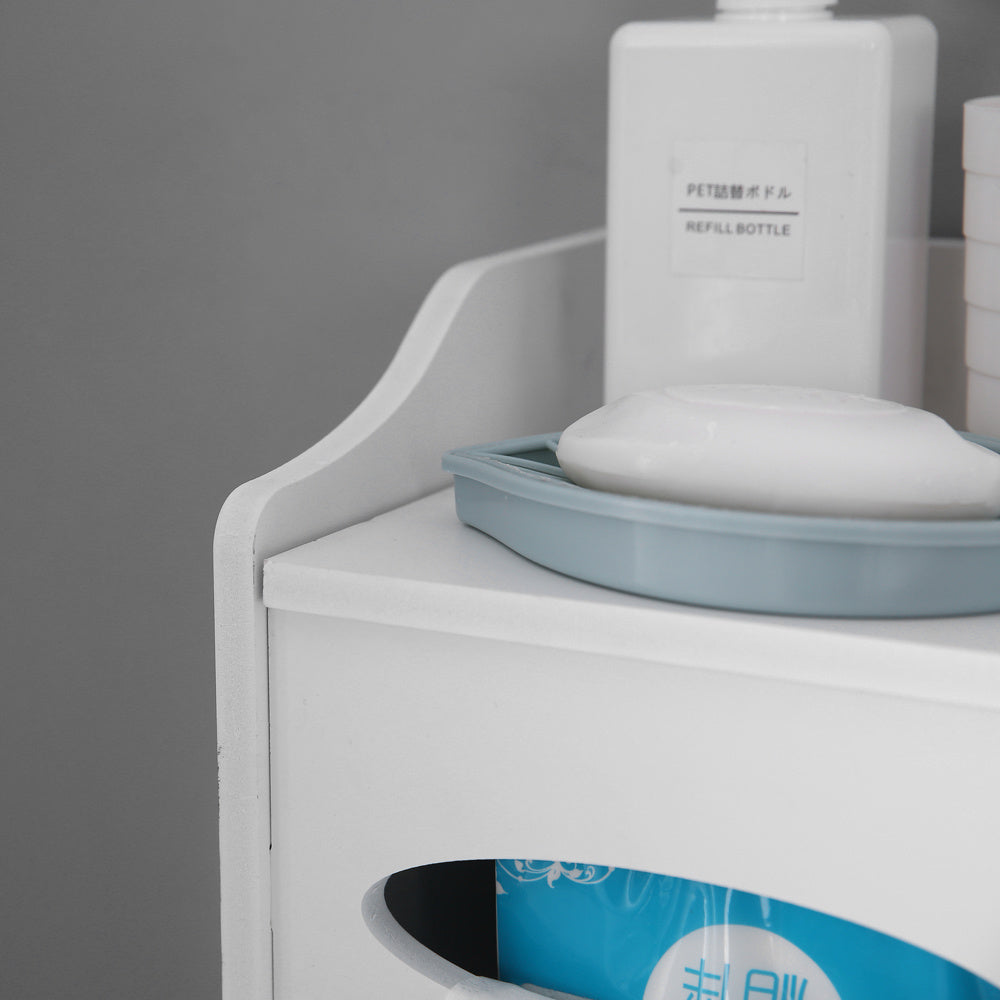 White Bathroom Cabinet with Flip Cover