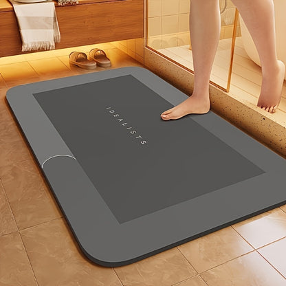 Non-Slip Diatomite Bath Mat – Fast-Drying Absorbent Rug with Clover Pattern