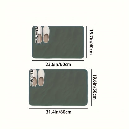 Non-Slip Diatomite Bath Mat – Fast-Drying Absorbent Rug with Clover Pattern