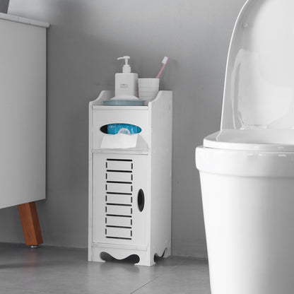 White Bathroom Cabinet with Flip Cover