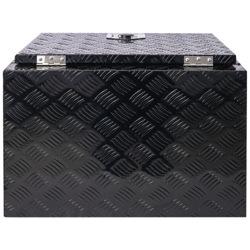 24-Inch Heavy-Duty Aluminum Truck Bed Tool Box – Lockable Underbody Storage Organizer for Trailers, Pickups & RVs (Black)