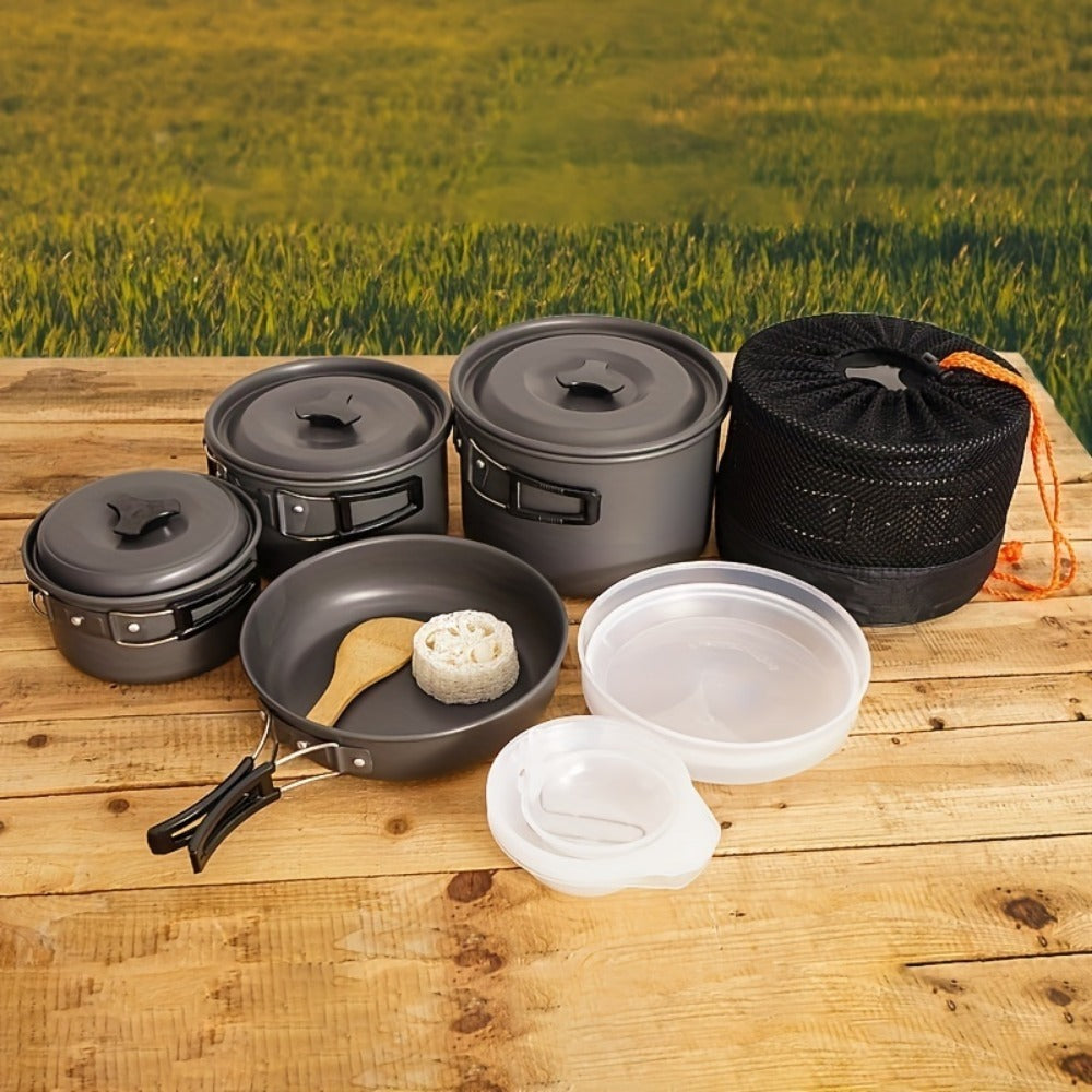 Compact RV Camping Cookware Set – Folding Picnic & BBQ Pots for 1–3 People