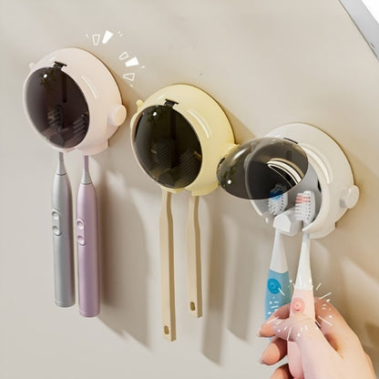 Astronaut Toothbrush Holder – Wall-Mounted, No-Drill Upside-Down Storage Rack
