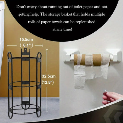 Bathroom Toilet Paper Stand with Shelf – Freestanding Design & Extra Storage