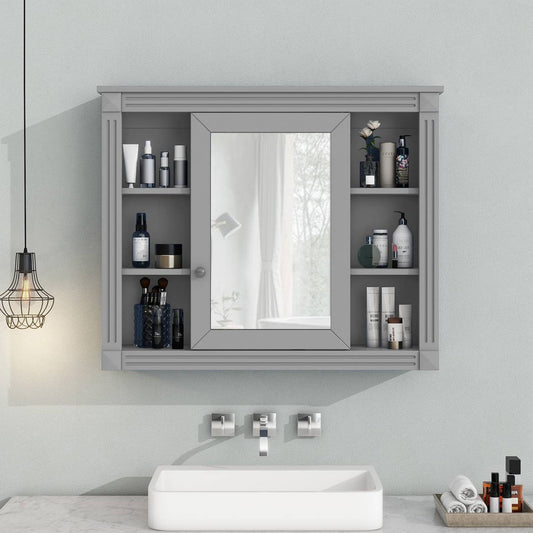 Wall-Mounted Bathroom Storage Cabinet with Mirror – Space-Saving Bathroom Wall Organizer